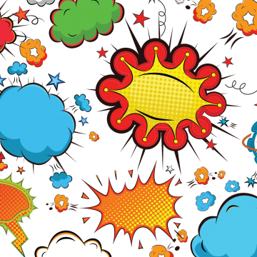 Colorful Comic Speech Bubbles Composition Collection, (360x360), Png Download