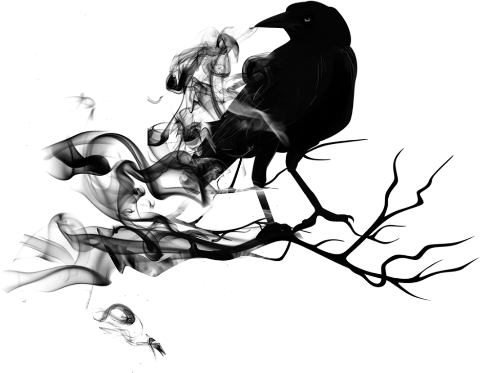 Clipart Free Black Raven Blacksmoke Animal Bird - Crow Smoke Png (1024x1024), Png Download