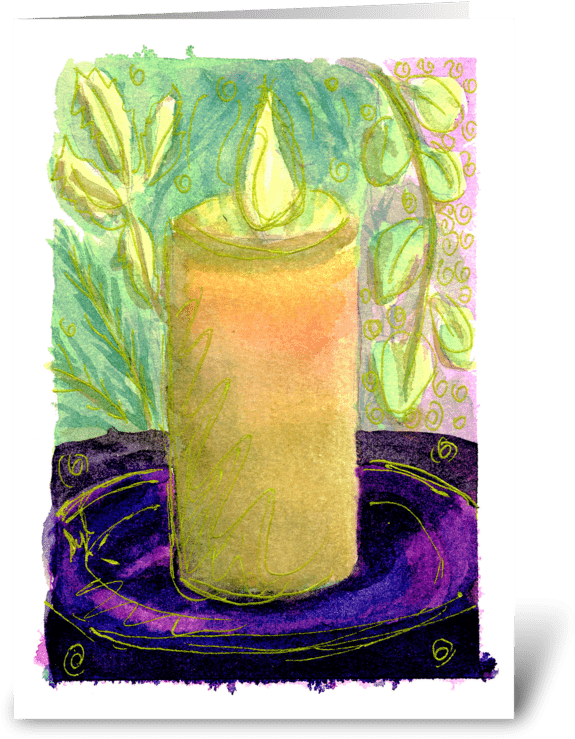 Thinking Of You Candle Greeting Card - Greeting Card (700x792), Png Download