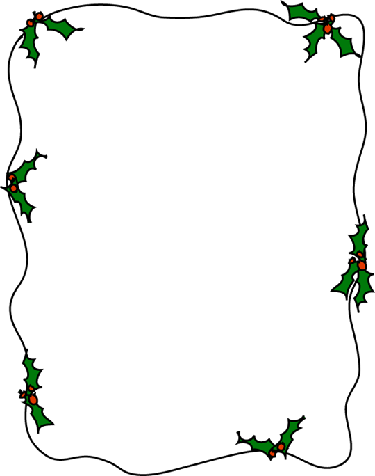 Holly Border For - Clip Art (540x684), Png Download