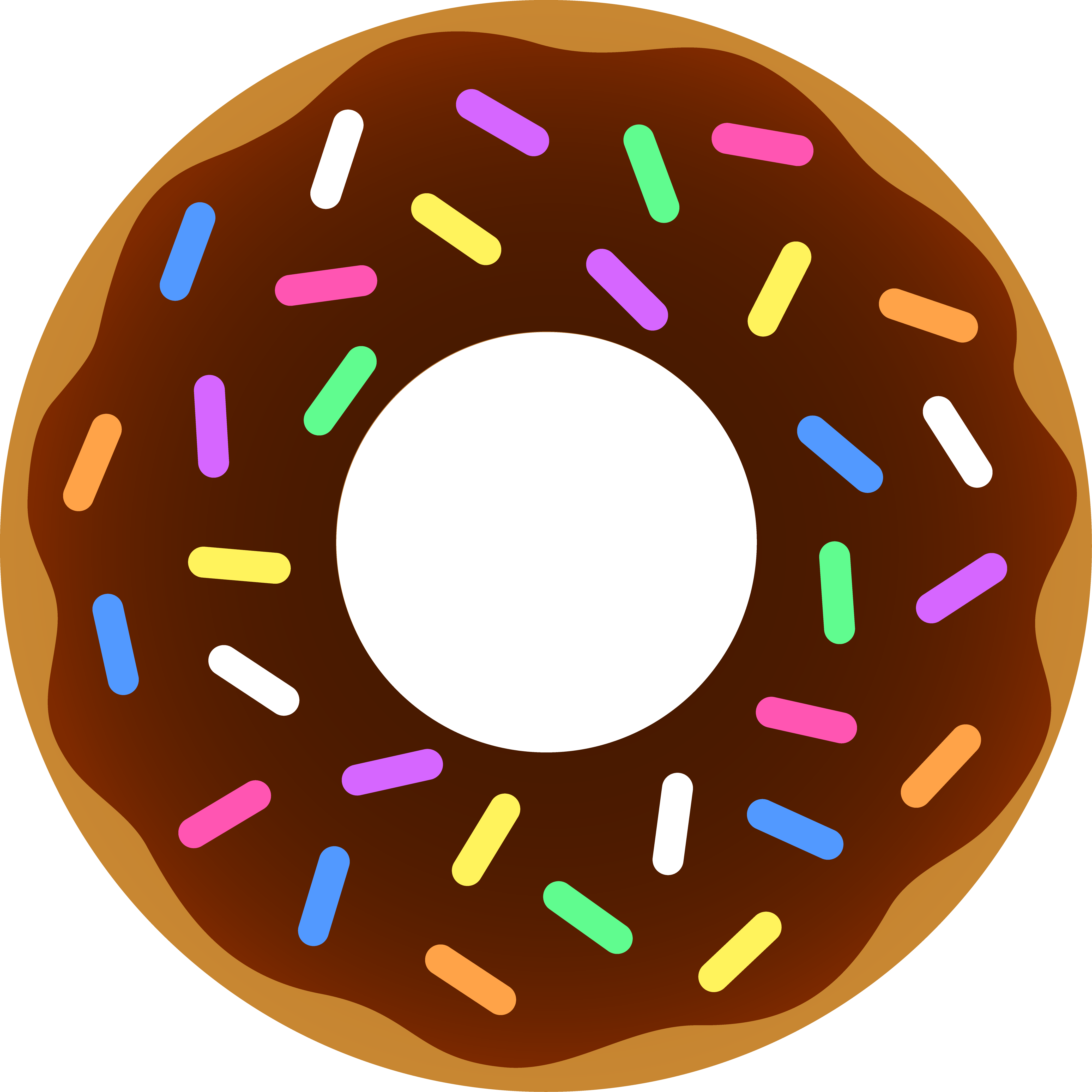 Donut Chocolate Sprinkles - Donut Clip Art Png (600x600), Png Download