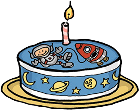Space Clipart Space Themed - Space Birthday Clipart (528x406), Png Download