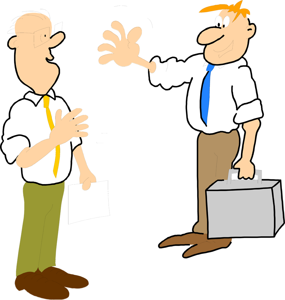 Vector Black And White Stock Business People Talking - People Waving To Each Other (958x1007), Png Download