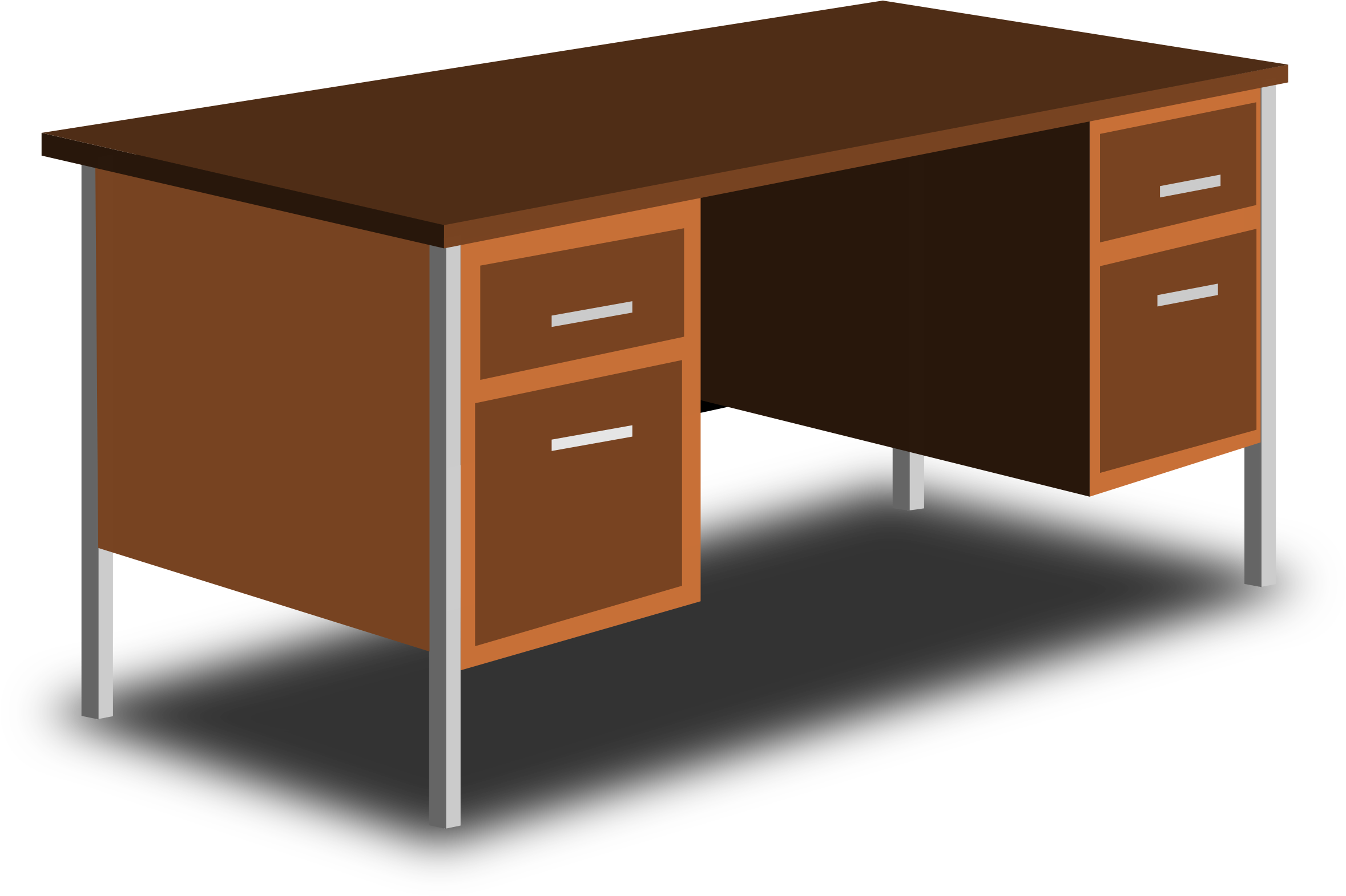 Bureau Clipart - Desk Png (2400x1571), Png Download