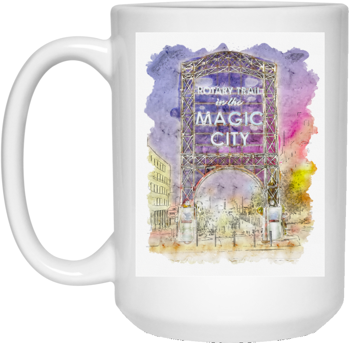 Magic City Watercolor 15 Oz - California Yes On 64 Pot T-shirt (1155x1155), Png Download