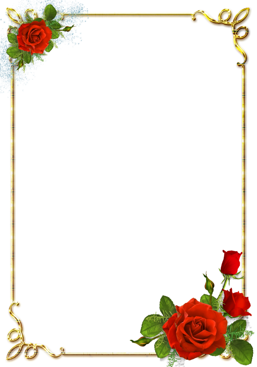 Clipart Flowers Border Png - Rose Border Designs (900x1286), Png Download
