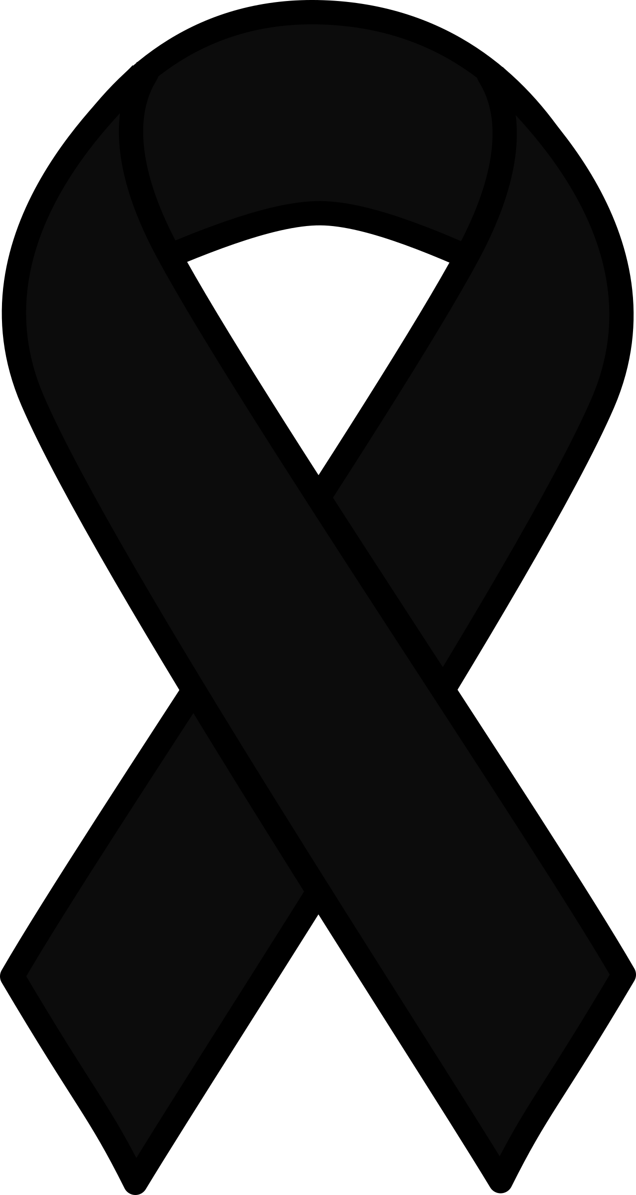 This Free Icons Png Design Of Black Melanoma Ribbon (1278x2400), Png Download