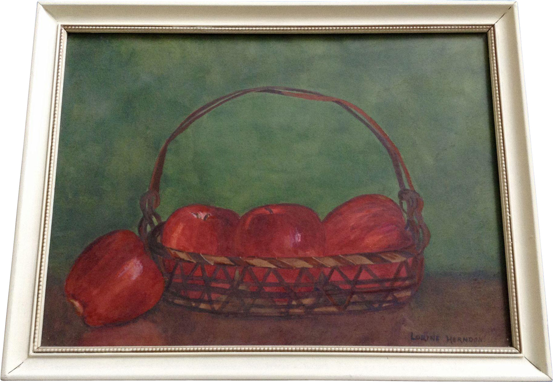 Lorine Herndon, Watercolor Painting The Apple Basket - Picture Frame (1812x1812), Png Download