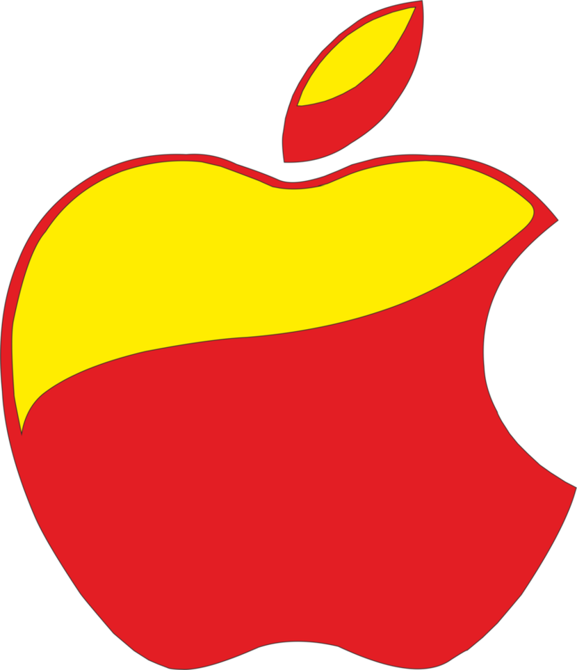 Apple Logo Red And Yellow By Victormtavarez On Deviantart - Red And Yellow Apple Logo (830x963), Png Download