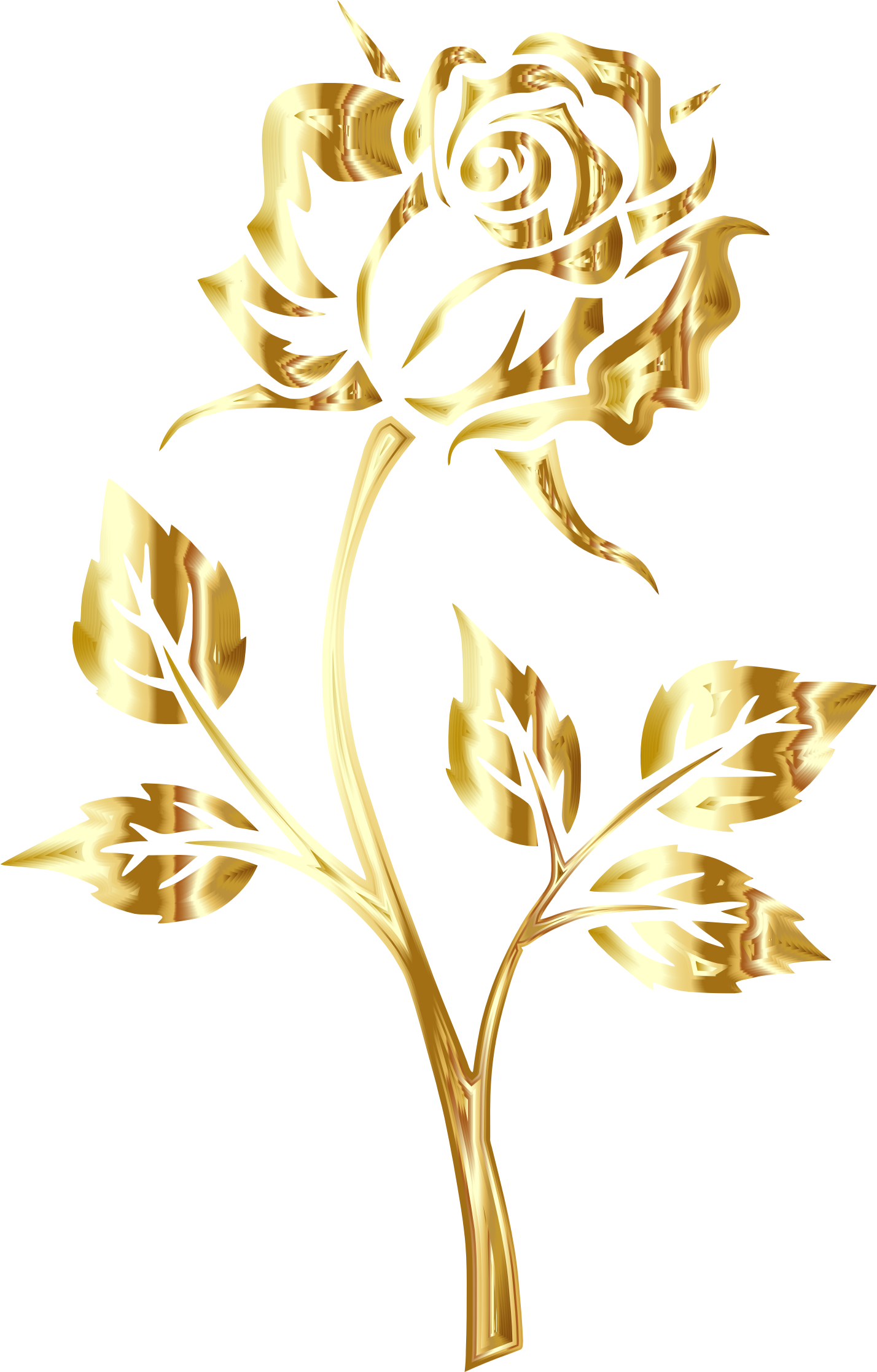 Golden Rose No Background Icons Png - Gold Flower No Background (1428x2234), Png Download