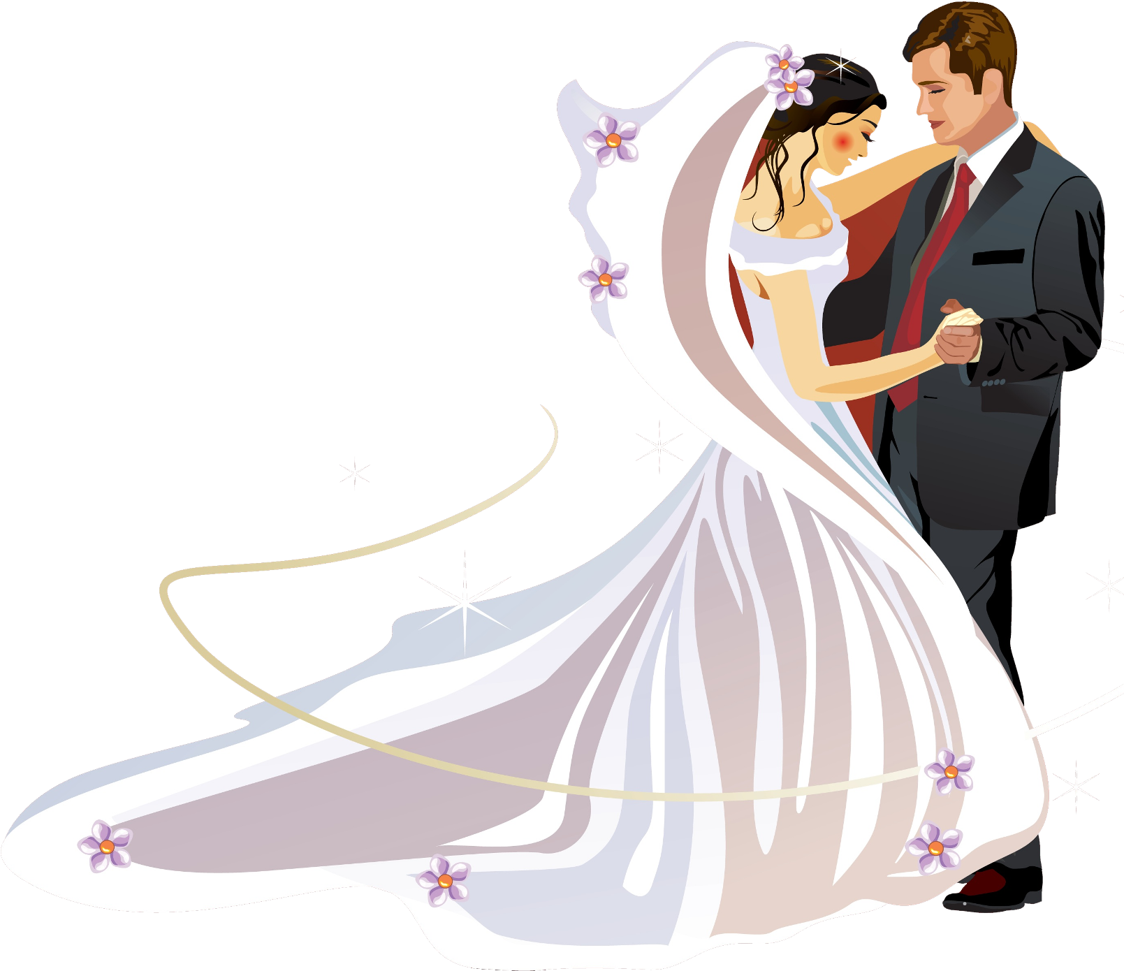 Clip Freeuse Download Bridal Clipart Wedding Dinner - Bride And Groom Cliparts (1651x1412), Png Download