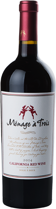 California Red Wine - Menage A Trois Wine (192x689), Png Download
