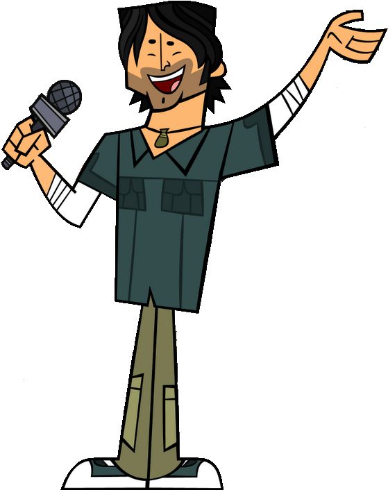 Chris With Mic - Total Drama World Tour Chris (594x799), Png Download