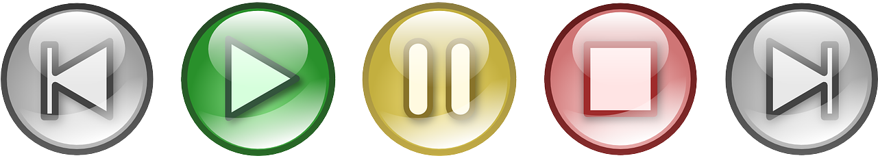 Sound, Button, Glossy, Set, Player, Play, Stop, Pause - Play Stop Pause ...