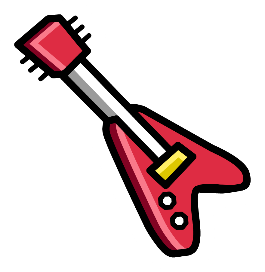 Red Electric Guitar Pin - Electric Guitar (881x905), Png Download