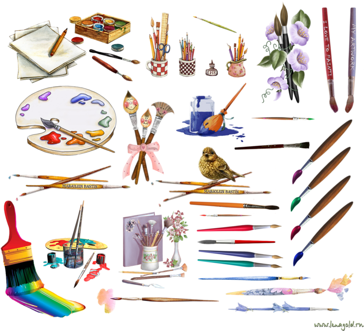Image Transparent Library Color Clipart Water - Drawing Tools Clip Art (800x695), Png Download