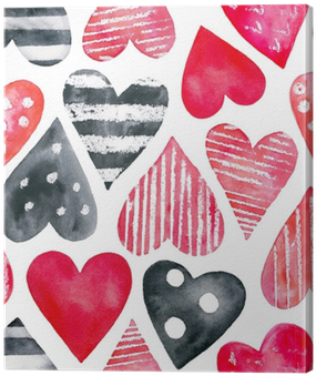 Watercolor Hearts Seamless Pattern - Watercolor Painting (400x400), Png Download
