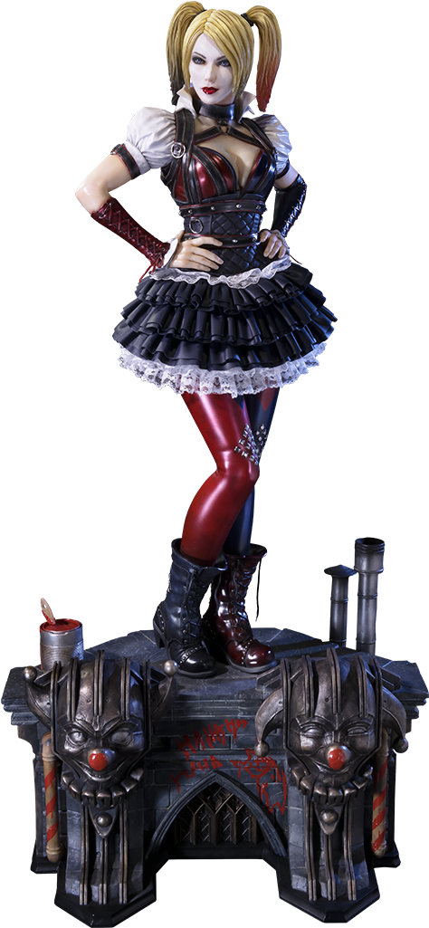 Dc Comics Polystone Statue Harley Quinn - Harley Quinn Statue Arkham (480x1024), Png Download