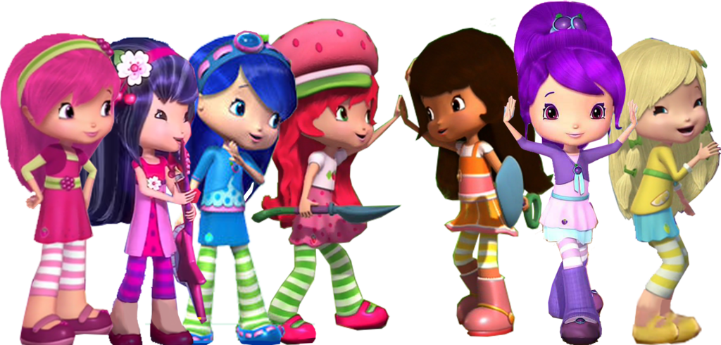 Afternoon Of Friends - Strawberry Shortcake And Friends Png (1024x490), Png Download