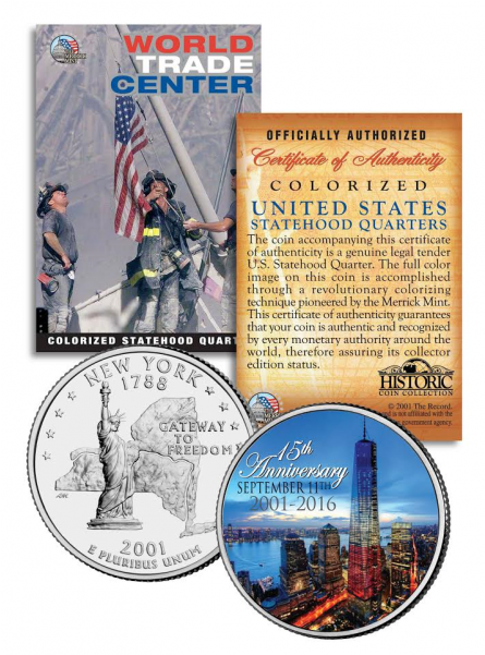 World Trade Center * 15th Anniversary * 9/11 New York - World Trade Center Us Mint New York Statehood Quarter (600x600), Png Download