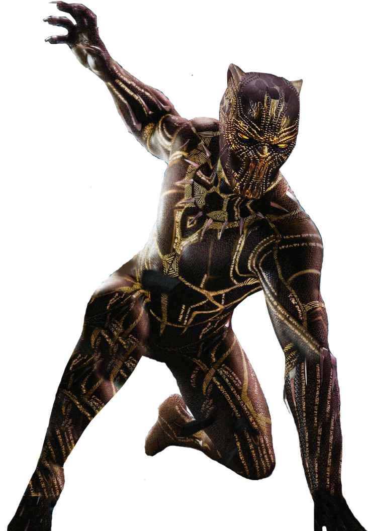 Mcu Black Panther Killmonger Golden Jaguar Png By Davidbksandrade-dbzt8fv - Black Panther Golden Jaguar (745x1072), Png Download