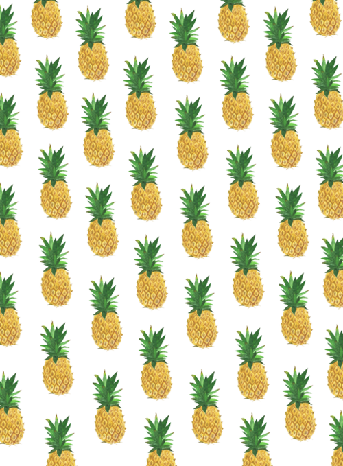 Pineapple Print - Pineapple Pattern (500x679), Png Download