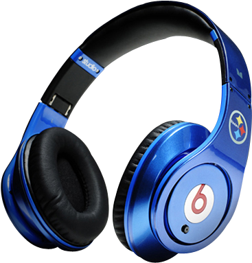 Beats By Dre Studio Nfl Pittsburgh Steelers Headphones - Beats Blue Headphones Png (400x420), Png Download