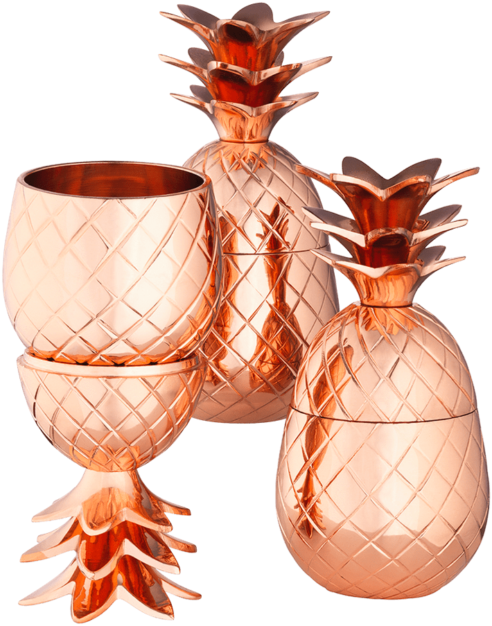 Copper Mini Pineapples Cups - Taza Absolut Elyx (1000x1000), Png Download