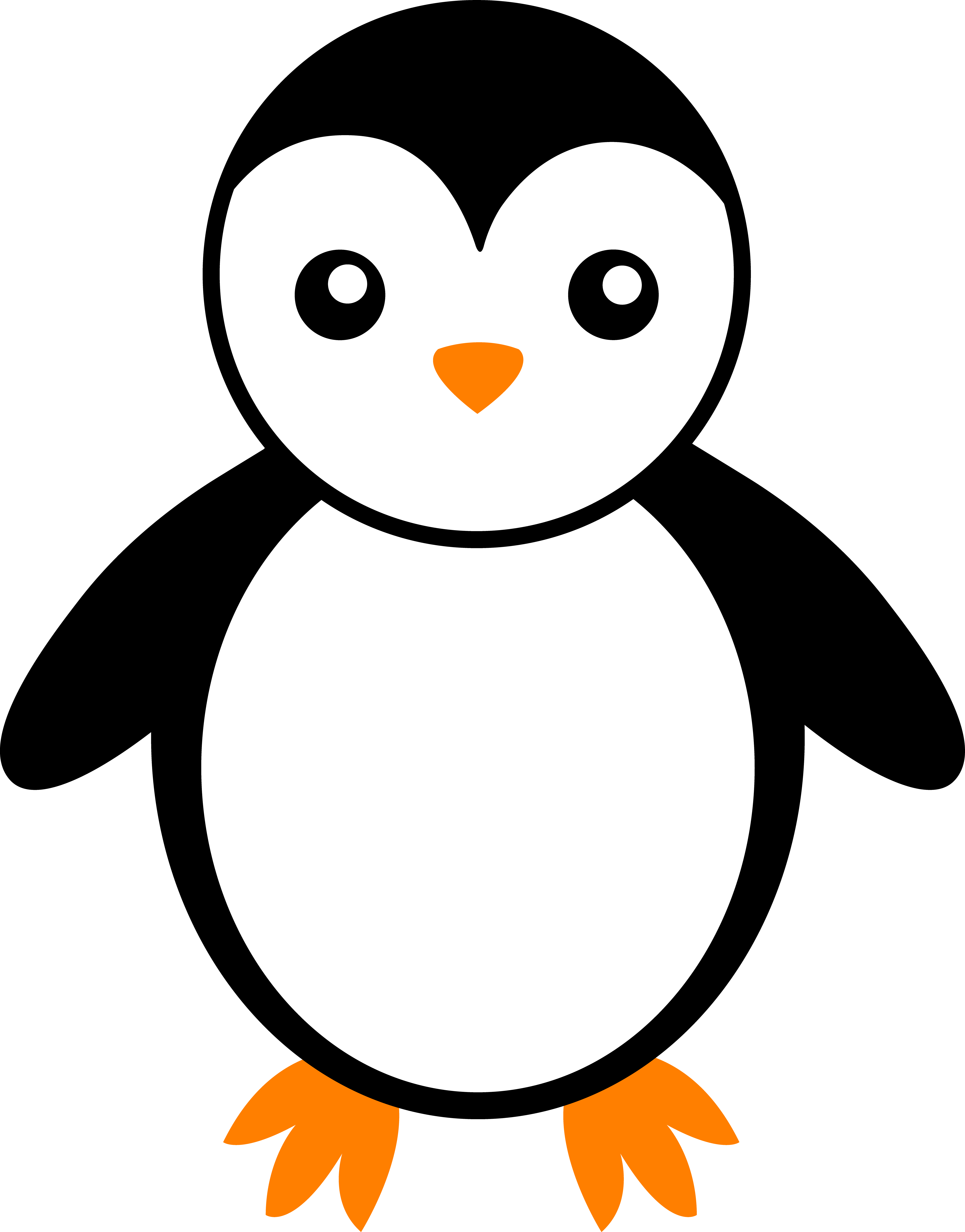 Clipart Png Download Penguin - Easy Penguin Clipart (5183x6618), Png Download