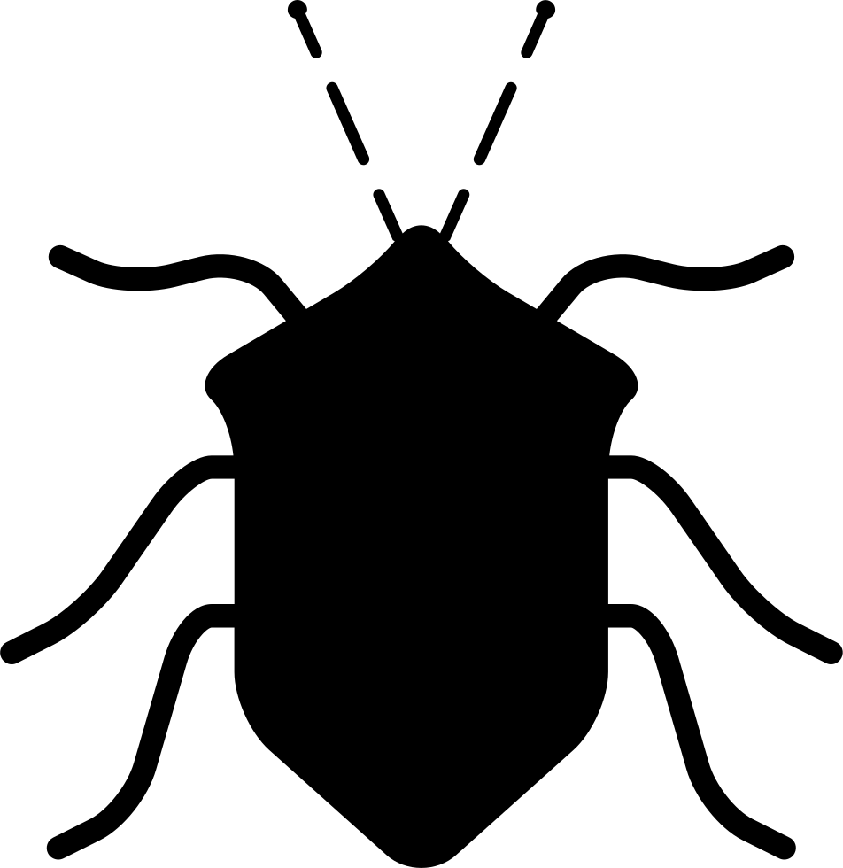 Bug Black Insect Shape From Top View Comments - Insect Icon Png (952x980), Png Download