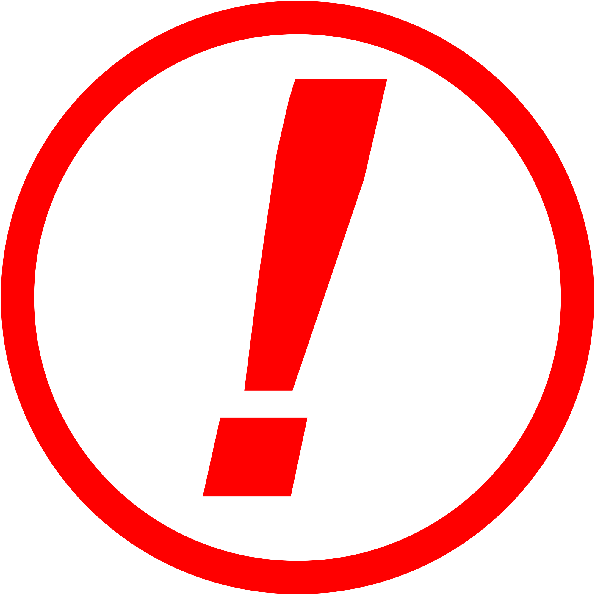 Open - Red Exclamation Point Circle (2000x2000), Png Download