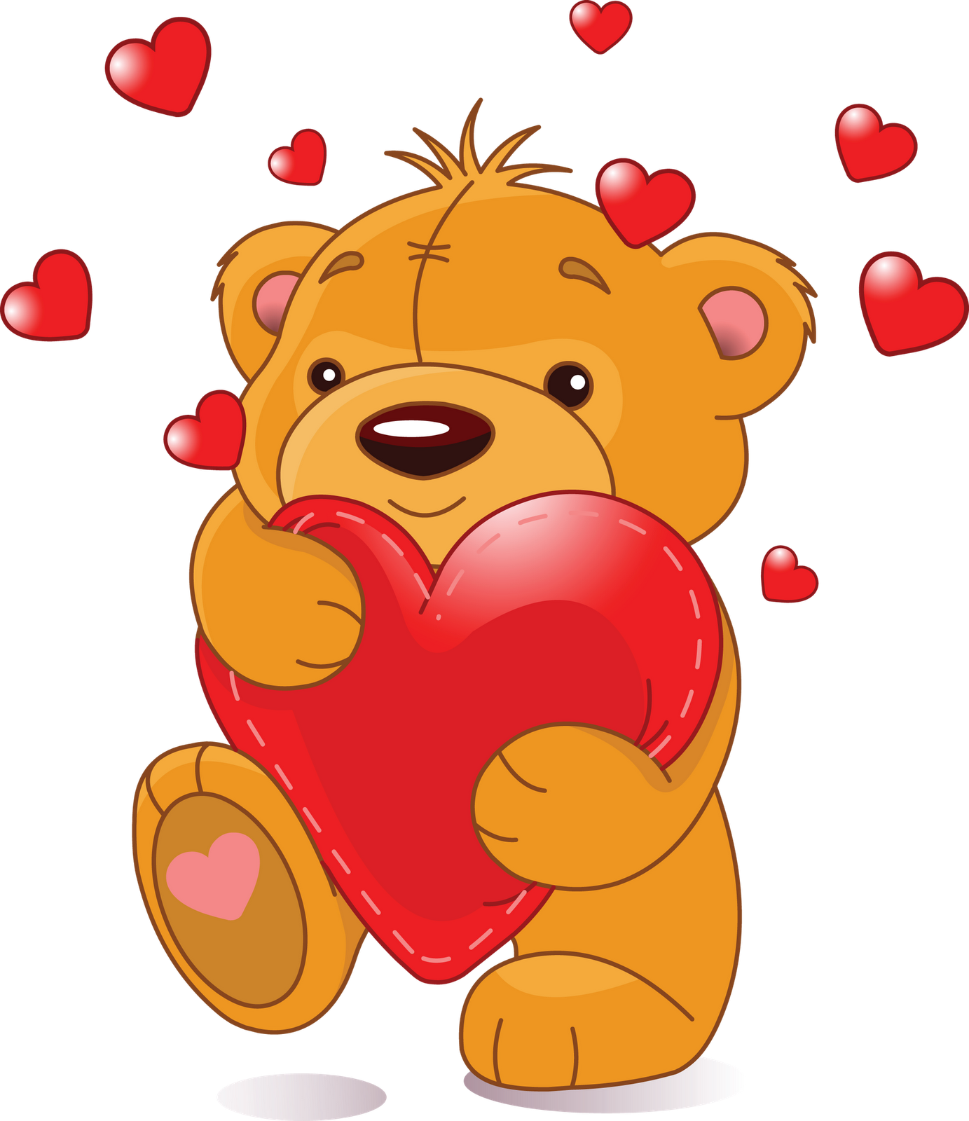 Teddy Bear Hugs Clipart - Cute Teddy Bears With Hearts (1383x1600), Png Download