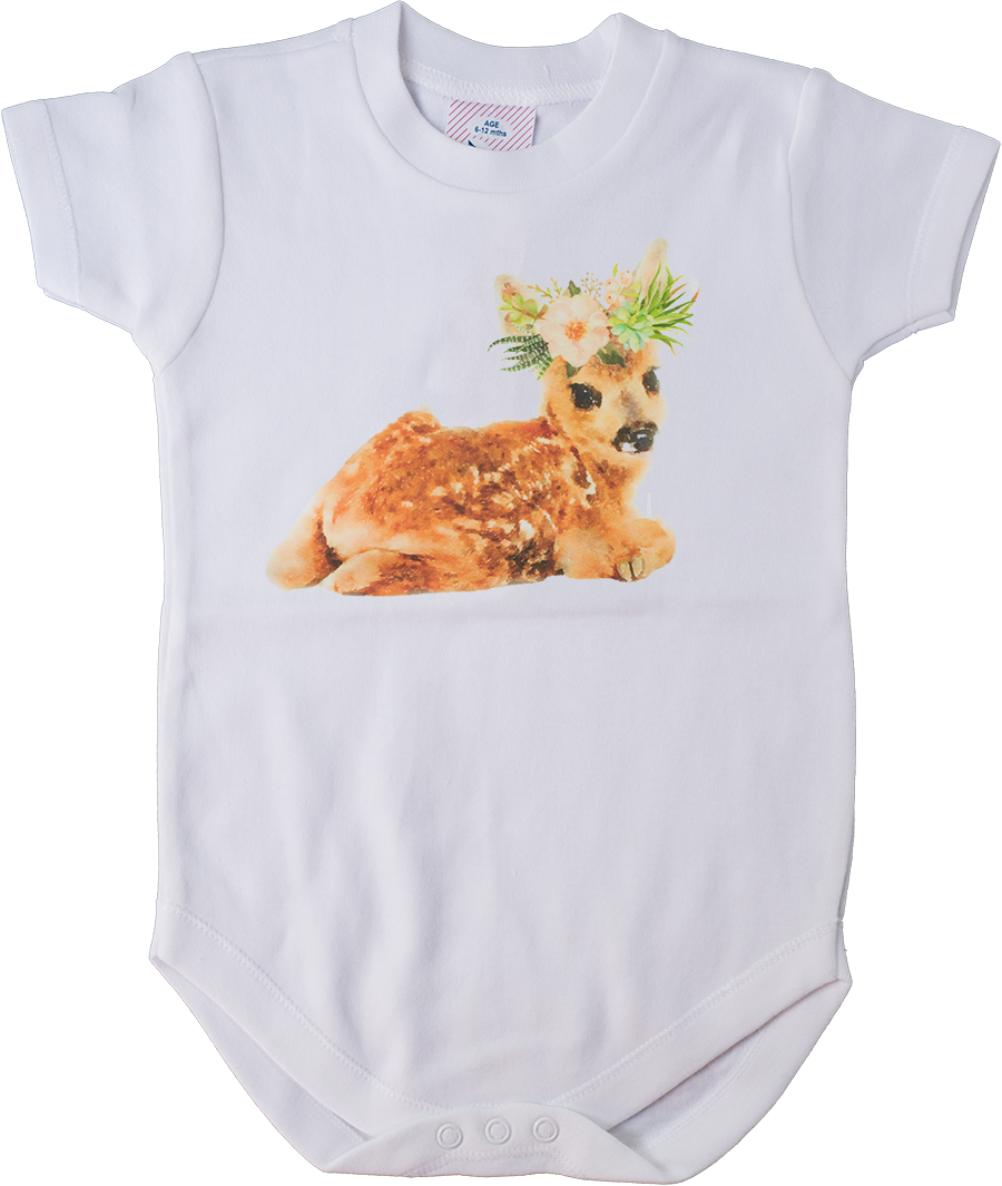 Floral Watercolor Fawn - Giraffe (900x1065), Png Download