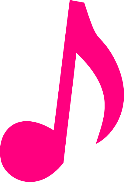 Pink Clipart Music Note - Cartoon Pink Music Notes (408x597), Png Download