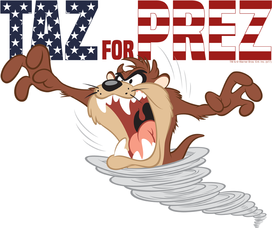 Looney Tunes Taz For Prez Mens Long Sleeve Shirt Sons - Shirt (936x871), Png Download