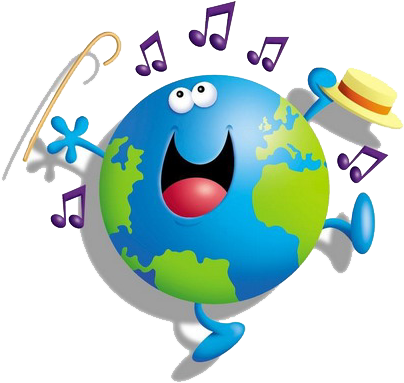 Clipart Music Fun - World With Music (437x439), Png Download