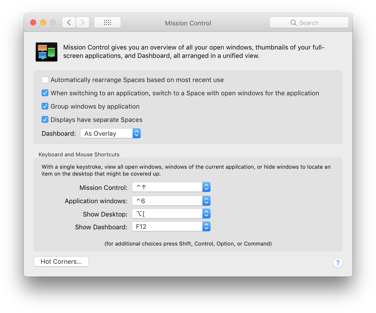 Enter Image Description Here - Mission Control Preference Tab (1560x1294), Png Download