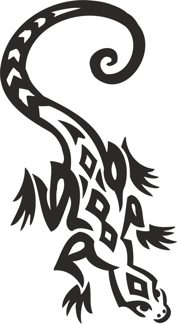 Lizard Down Tatoo - Tattoo (600x1095), Png Download