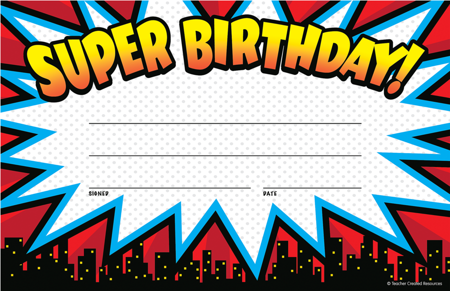 Tcr5844 Superhero Super Birthday Awards Image - Super Birthday (900x900), Png Download