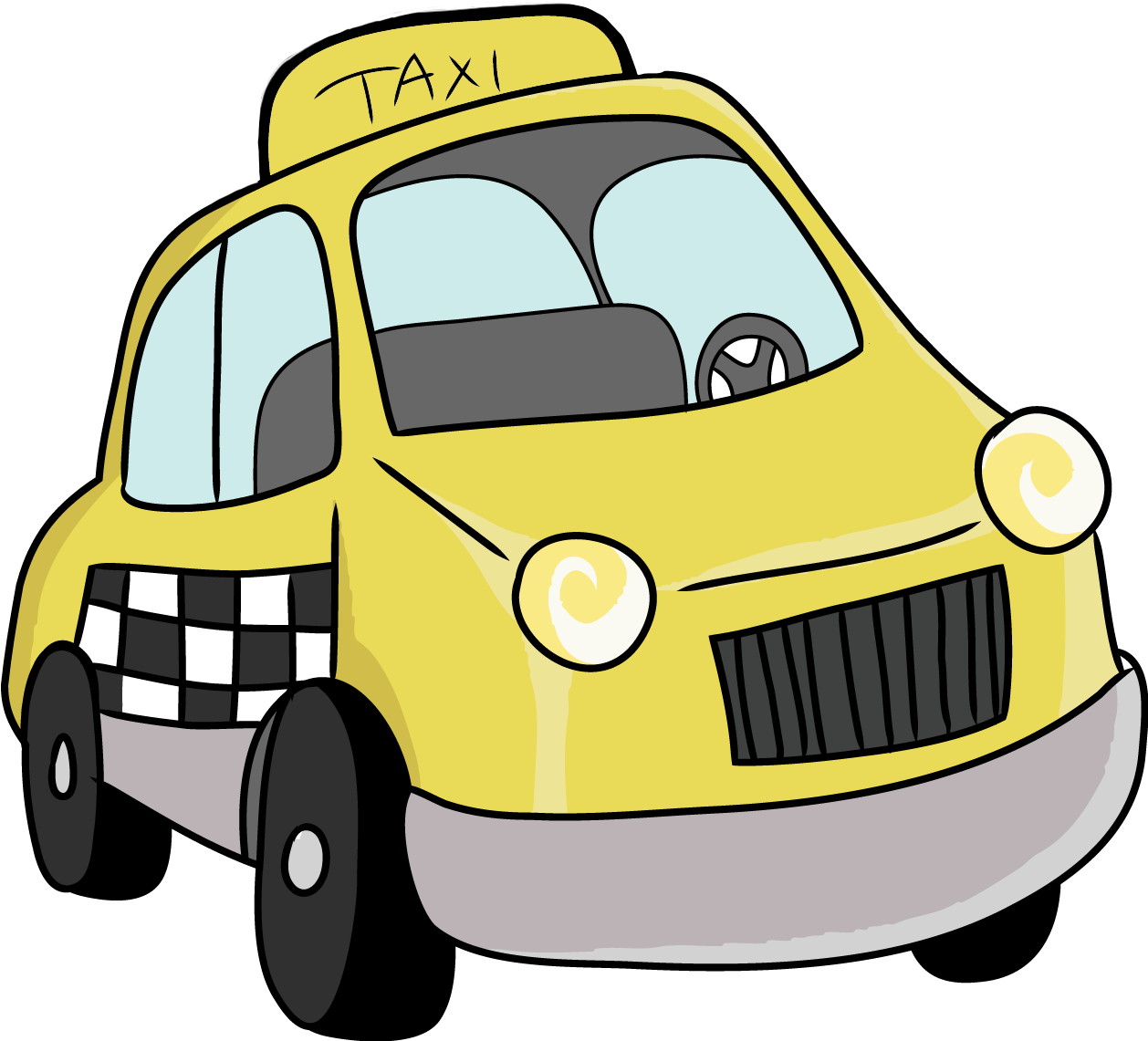 Cartoon Taxi Car Png Clipart - Taxi Cab Clipart (1257x1167), Png Download