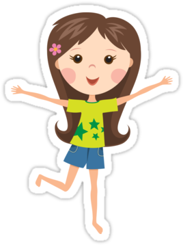 Cute Cartoon Girl Png Photos - Girl Is Cute T Shirt (375x360), Png Download