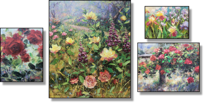 Yağlı Boya Çiçek Tabloları (800x406), Png Download
