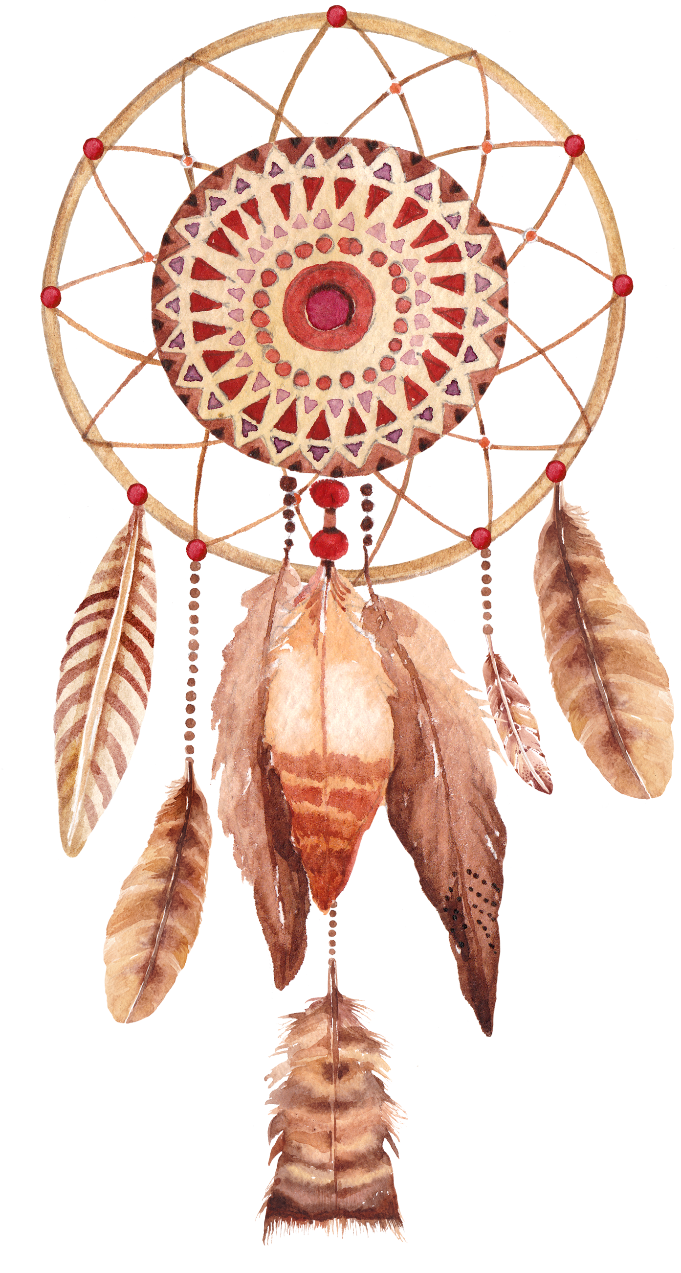 Dreamcatcher Poster Watercolor Painting Printmaking - Dream Catcher Print (3543x4295), Png Download