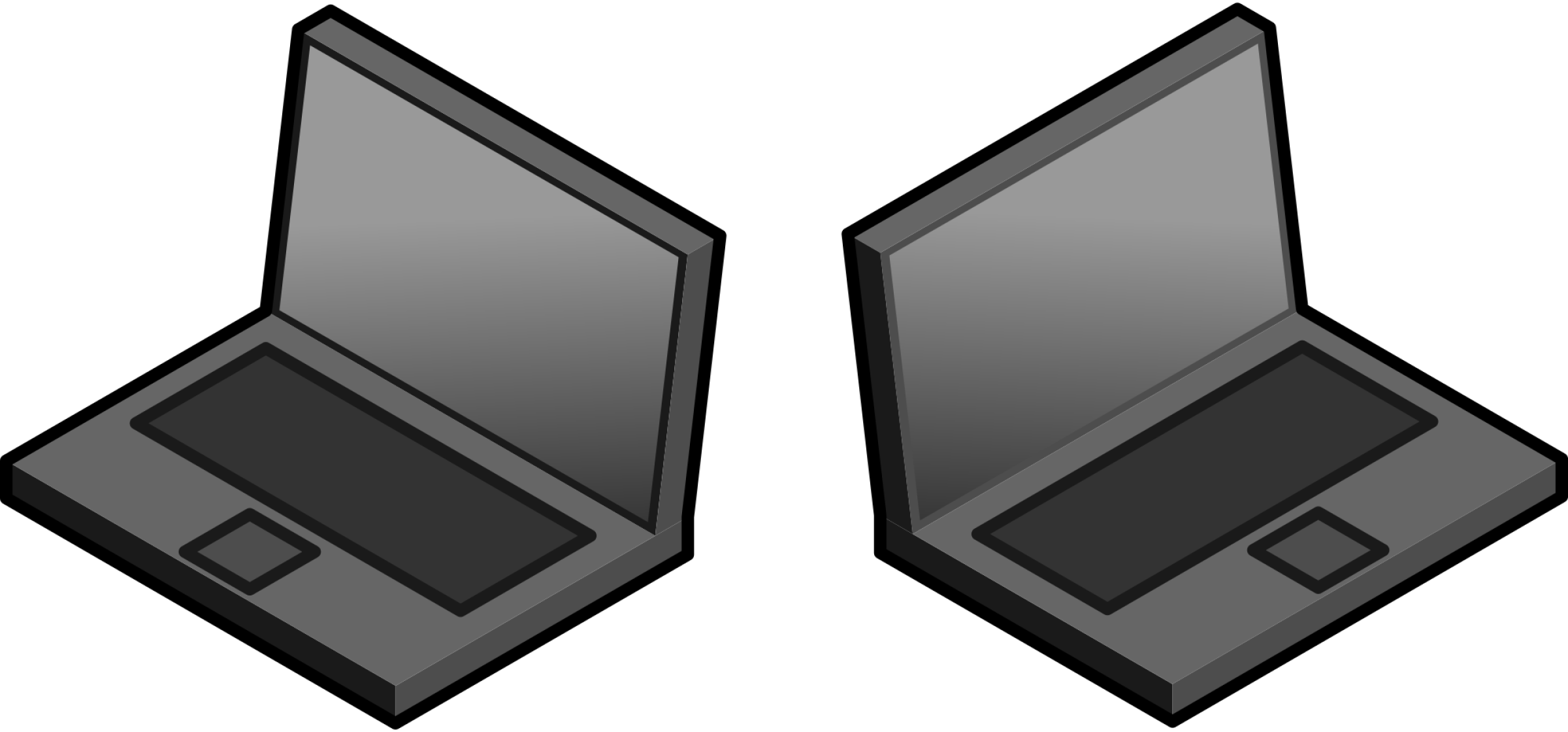 Isometric Widescreen Laptop Clipart Png For Web (900x418), Png Download