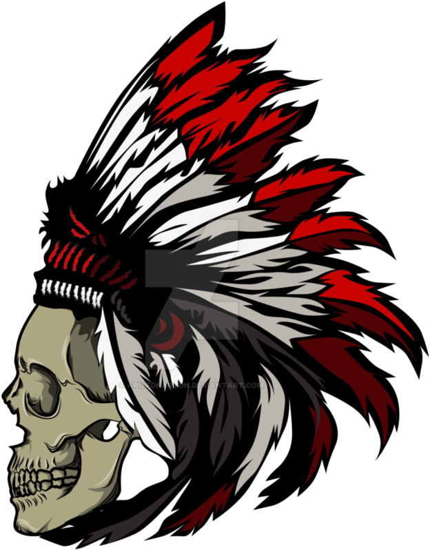 Indian Skull By Ariefdkartun On Deviantart Clip Freeuse - Indian Skull Logo Png (894x894), Png Download