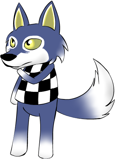 Animal Crossing Doodle - Animal Crossing Lobo Fanart (370x518), Png Download