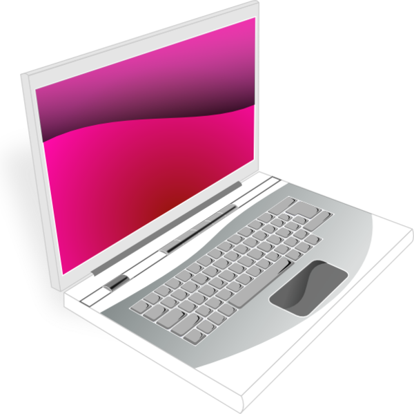 Laptop White Pink - Cartoon Laptops Transparent (600x599), Png Download