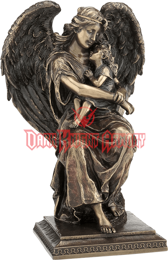 Bronze Guardian Angel With Young Girl - Statue (850x850), Png Download