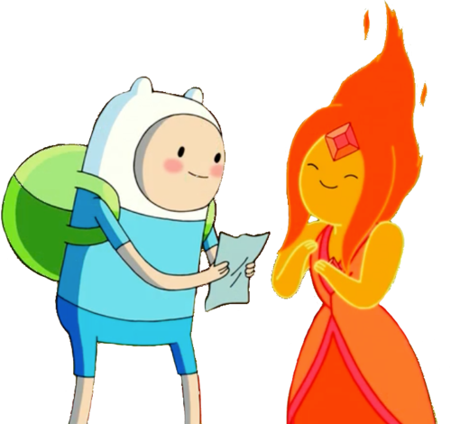 U Flame And Finn - Finn And Fire Princess Png (500x470), Png Download