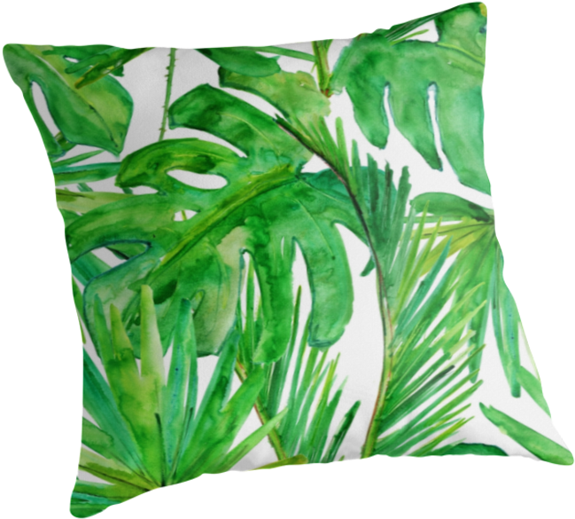 Poster, Decoration, Decor, Green, Leaves, Tropical - Poster Emoldurado 20x20 Pinus - Tropical Leaves (875x875), Png Download